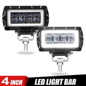 2X 4inch LED Work Light Bar Offroad Fog Driving Halo DRL White SUV ATV Truck 4WD