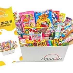 Japanese Snacks & Candy Box & English Pamphlet 30 x Dagashi Sweets Candy
